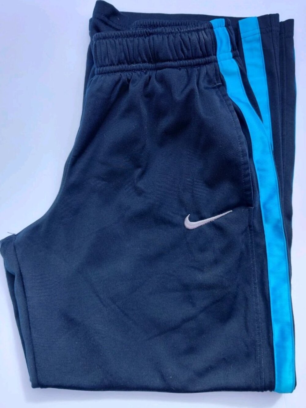 Nike Therma-Fit Blue Stripe Sweatpants Youth Boy's Size Medium Pocket Drawstring